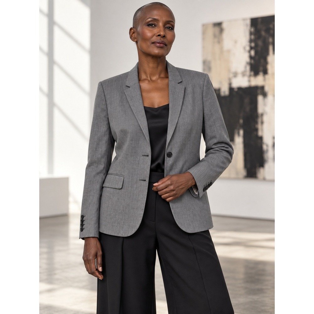 J.Crew Womens Heathered Gray Two-Button Tailored Blazer Jacket Size 10